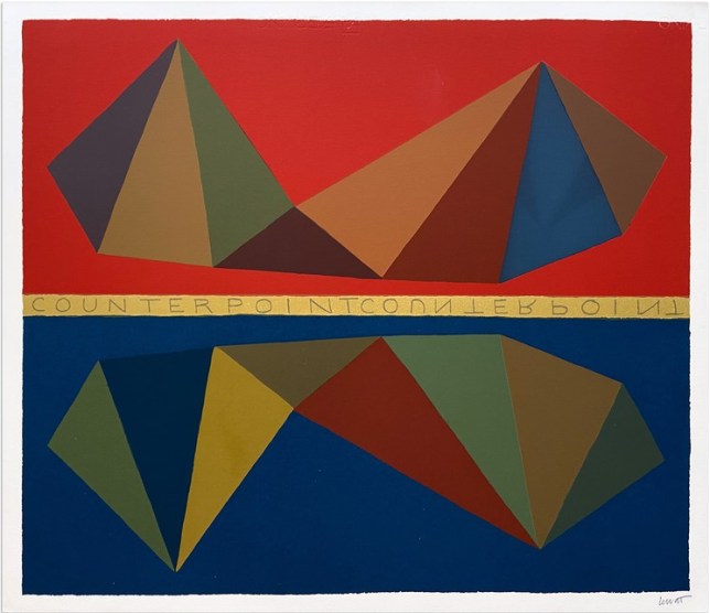 Sol LeWitt, Two Asymmetrical Pyramids and Their Mirror Images (Counterpoint), 1986, exposé à Stefanini Arte, l'une des success stories d'Artsper.