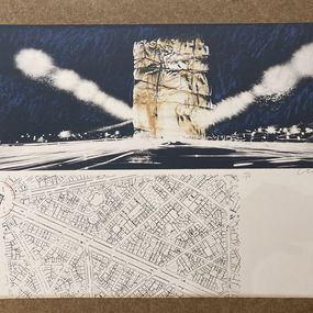 Christo (1935-2020)  Project for the Arc de Triomphe, Paris, 1970. Signé