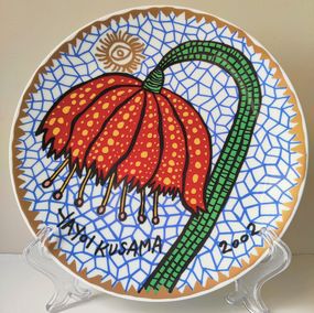 Red flower Ceramic Plate