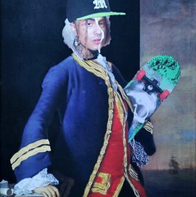 Baron Pump: Portrait of Admiral of the Fleet, 1st Baron Anson, photobombed by Lil Pump