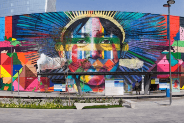 Fresque murale de Kobra, Etnias - Rio. Source :  eternels-eclairs.fr