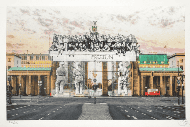 JR, Giants, Brandenburg Gate, 2020, L'un des cinq artistes socialement engagés.
