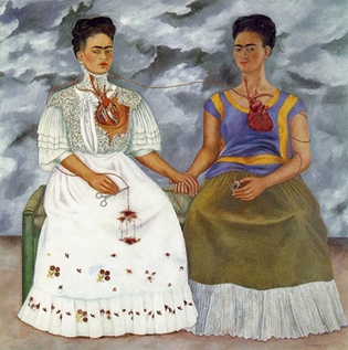 Frida Kahlo painting "The Two Fridas"