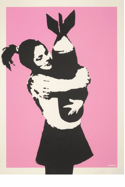 Banksy, Bomb Hugger, 2003, L'un des cinq artistes socialement engagés.