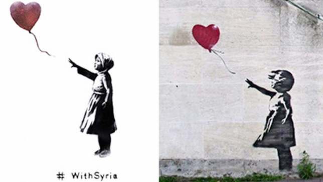 #WithSyria vs Girl with Balloon, les deux ouvres de Basky