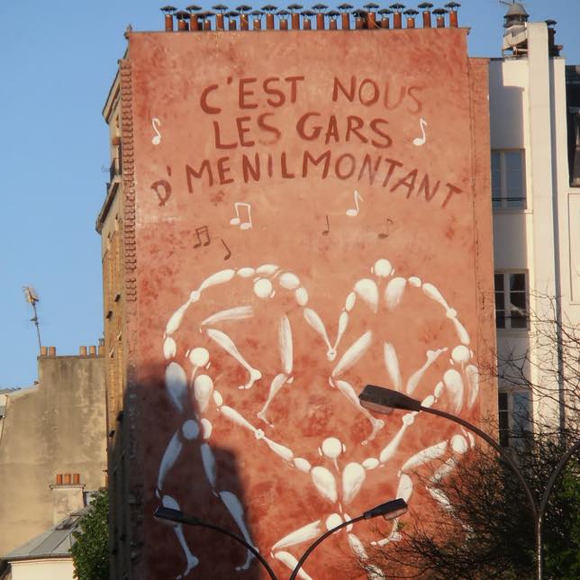 Street art de Jérôme Mesnager dans la rue de Ménilmontant