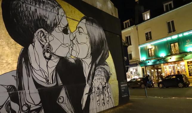 Fresque de Mahn Kloix sur rue Oberkampf, Paris